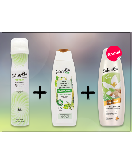 Pack 1 : Déodorant + Shampooing + Gel douche Gratuit pour Accueil