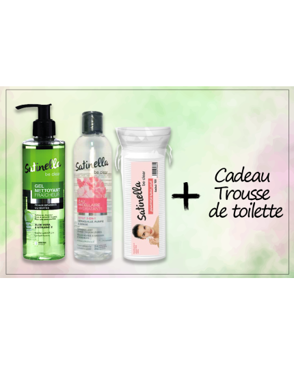 Pack 8 : Gel nettoyant + Eau micellaire + Coton disque + Cadeau pou...