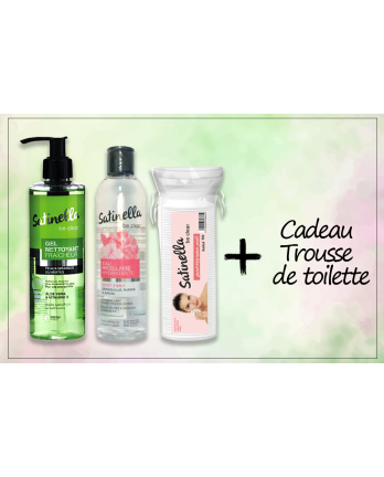 Pack 8 : Gel nettoyant + Eau micellaire + Coton disque + Cadeau pou...