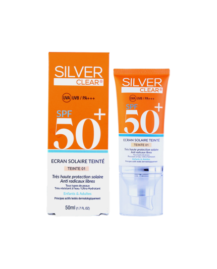 Silver Clear Ecran Solaire Teinté (Teinte 01) 50 ML pour Accueil