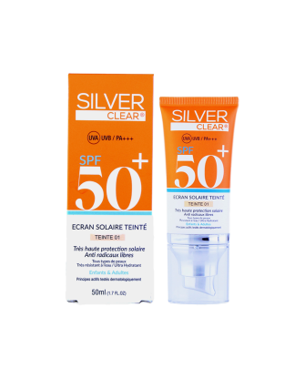 Silver Clear Ecran Solaire Teinté (Teinte 01) 50 ML pour Accueil