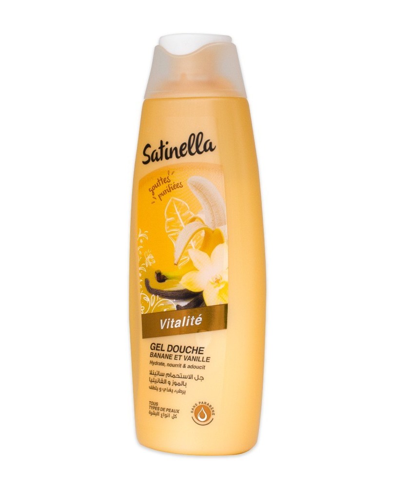 Satinella gel douche vitalité banane vanille 300 ml