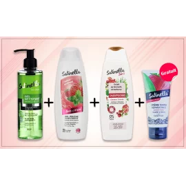 Pack 3 : Gel nettoyant + Gel douche + Shampooing + crème mains gratuite