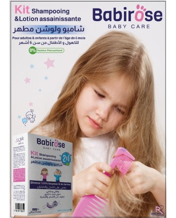 BABIROSE KIT SHAMPOOING +LOTION ANTI-POUX ET LENTES pour Accueil